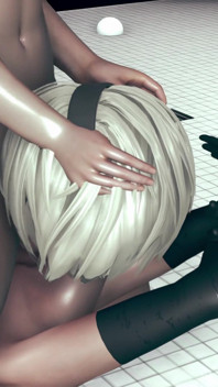 в обличчя у ванній кімнаті з 2b - nier automata анімація