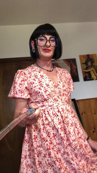 Andreina the Sissy Wearing Black Nails