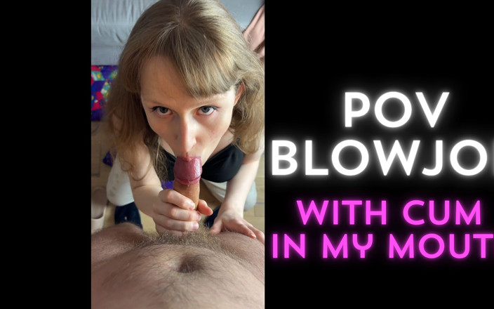 HotRedWildcat: Blowjob sudut pandangan pertama dengan air mani dalam mulut saya