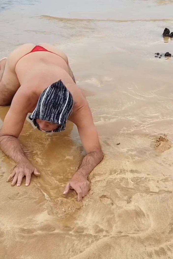 Ladysilvas: Ladysilva Crossdresser on the Beach in Panties What a Hot...