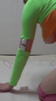 Mini Skirt and G String Panties and Sticking Out Natural Boobs From T-shirt Japanese Girl Natsume Maki's Room Cleaning