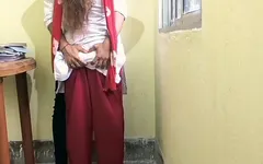 Boy Girl in College Store Room