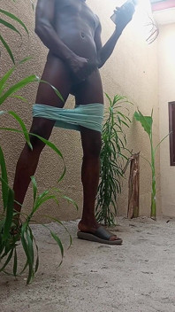 Wanking Myself up in the Back Yard