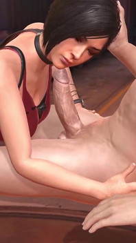 Ada Wong Deephroat Blowjob Close Up: Resident Evil Parody