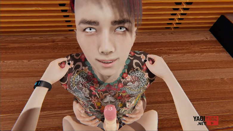 Yaoitube: Yaoi - Lelaki Dengan Tubuh Bertatu Sepenuhnya Memberikan Handjob Twink Dan...
