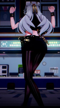 [MMD] Yi Xuan - Spel Zenless Zone Zero Dansclip Verkleed Politie-uniform Konijnmeisje Erotisch Cheongsam OL Secretaresse-uniform