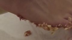Smooshing My Foot Into Cake