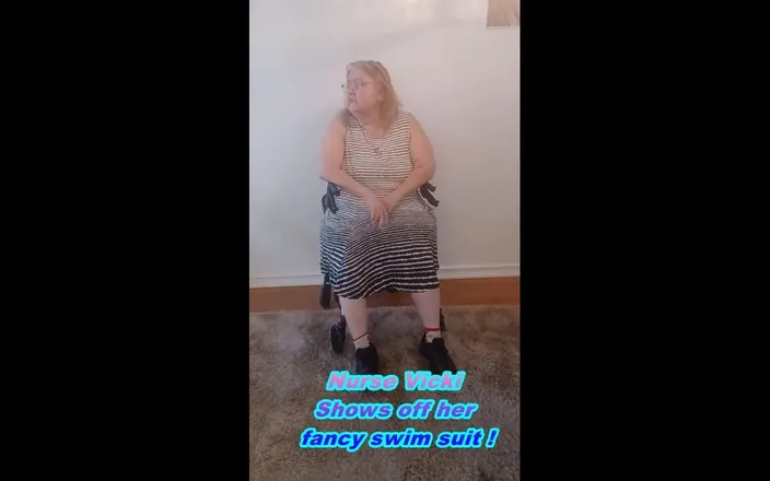 BBW nurse Vicki adventures with friends: Nurse Vick Shows off Her Fancy Swimsuit Then Strips Out