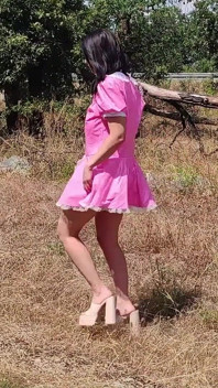 A Slave Slut Shows off Her Pink Ass on the Highway