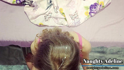 Naughty Adeline: Mahukan air mani awak membetulkan rambut saya