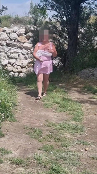 Watch Me Walking Through the Olive Groves in Spain with My Selfie Stick. I Pull My Tits Completely Out