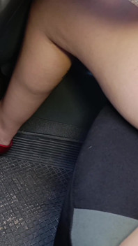 Secretary Gets Excited in Her Car by Pumping Pedals and Ends up with a Big Squirt From Masturbation