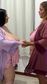 Julia Leite & Analua BBW Lactation Lesbian Milk Spray Orgy
