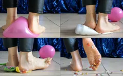 Oggetti impastando in piedi nudi
