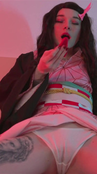 Watch Nezuko Train Her Very Wet Holes for You