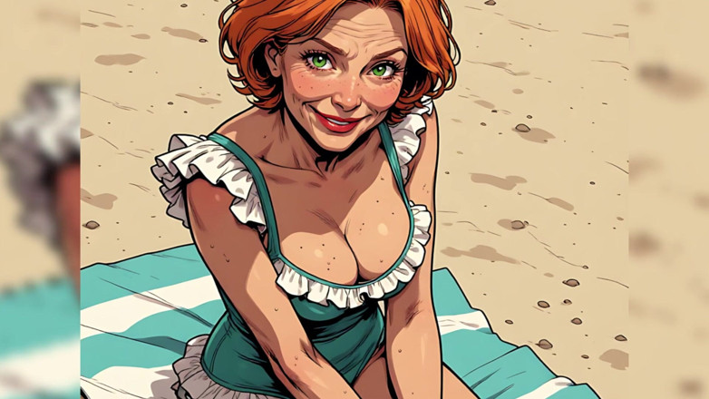 AI Porn: Odsłanianie strojów kąpielowych z dojrzałym dekoltem (niegrzeczny Ai)