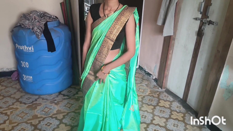 Desishycouple: Indian Wife Getting Ready in Green Saree Part 2