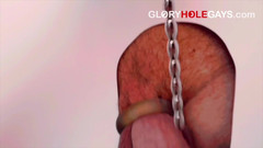 GLORYHOLEGAYS: 19letá studentka zkouší beaded znějící rod u gloryhole - několikrát se...