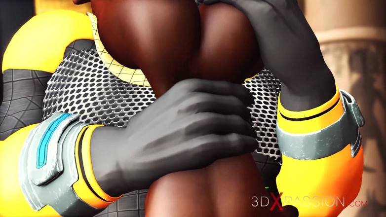 3dxpassion: 이집트 성전에서 섹시한 노예 흑누나를 따먹는 Anubis