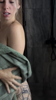 Caught on Camera Naughty Busty Girlfriend Pleases Herself in the Shower for My Eyes Only