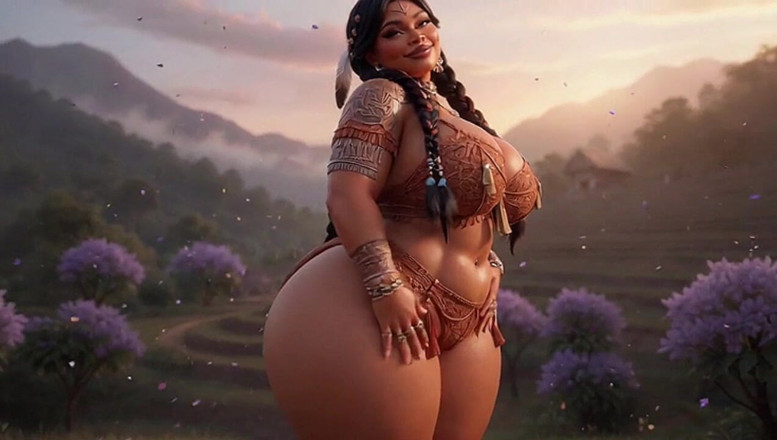 Animate golden: La bbw tribale formosa si spoglia e mostra tette enormi...