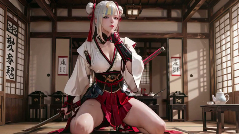 Seraphina Vale: 赤と白の着物戦士!