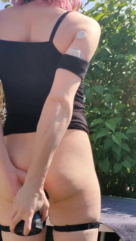 Risky Outdoor Fucking 3 Huge Dildos, Fisting, Blindfolded Close to a Road and Cumshot