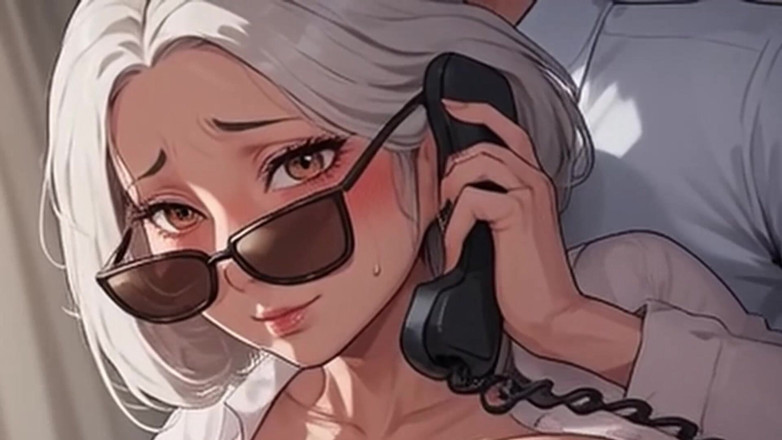 Aiwaifuloops: Waifu - secretaria madura en primer plano - llamada telefónica de oficina...