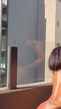 I Fucked My Wife on the Balcony and Came Inside Her Pussy.