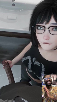 Super Cute Ass Goth Girl Jerks off a BBC
