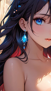 Nude Beauty with Eyes Reflecting Vibrant Painted Canvas - Artistic Ai Slideshow