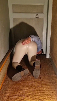 Spanking and Ass Exposure in a Corridor