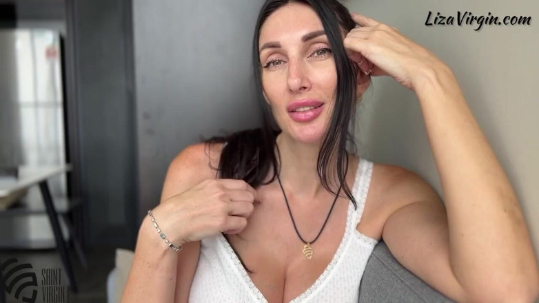 LizaVirgin: Stepmom Got Cum on Her Tits From Stepson