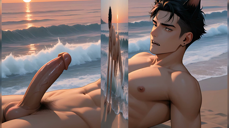 LustMen: Alt Boy with Gauges Solo Throbbing Cock Leaking on Golden...