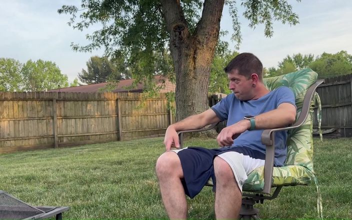 Jeffrey Jaxxon: Backyard Cumshot - Jeffrey Jaxxon Jerking by the Firepit, Neighbors Outside