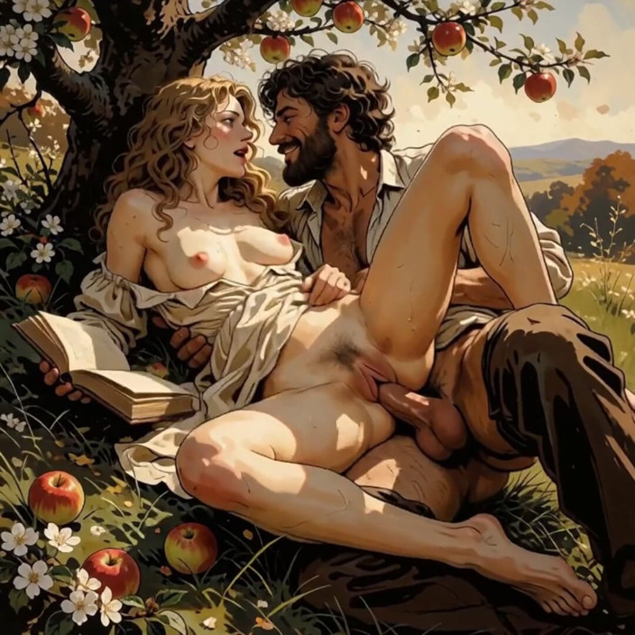 My night collection: She Kept Reading Under the Apple Tree While He Finished...