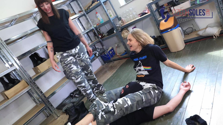 Czech Soles - foot fetish content: Military Girls Enjoy Humiliating Their Sock Slave