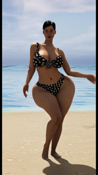Mrs. Gunther Shaking It at the Beach