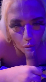 Strip Club Blowjob with Blonde BBW Babe Chanel Barbie