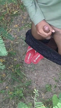 Big Cock Show and Jerking in Outdoor