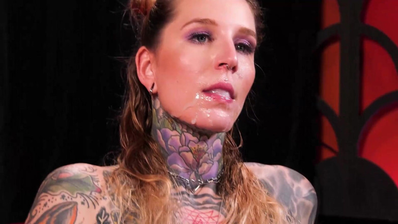 Gang Bang Germany: Tattooed Slut Gets Fucked Properly and Makes a Masturbation Show