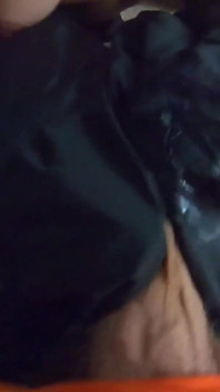 밀피칼라 얼굴 섹스, 후배위와 내 검은 색 다운재킷 리너 위에 사정