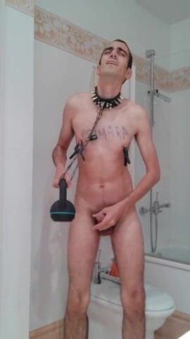 Slave Sparrow: Dumb Sub Holding Dumb Bell