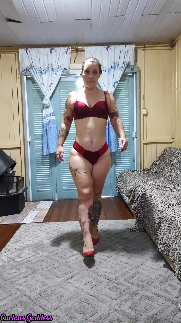 Curious goddess: Taking off Her Clothes, Showing Her Breasts, Ass, and Hairy...