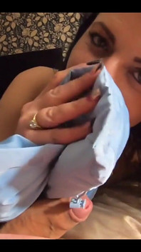 Milfycalla- a Lot of Cum on My New Sky Blue Down Jacket and White Pantyhose 179