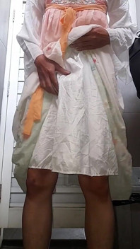 Crossdresser Cum Wearing Cute Chinese Hanfu Dress