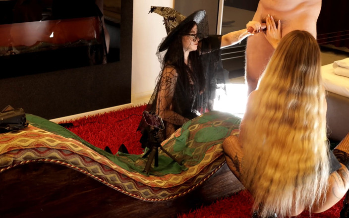 Ignoring Handjobs: Two Hot and Beautiful Horny Halloween Sluts Make an Amateur...