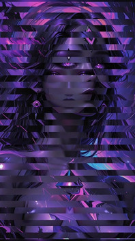 Slideshow slide slide dewi kosmis dengan mata merah violet eyes yang berkilau