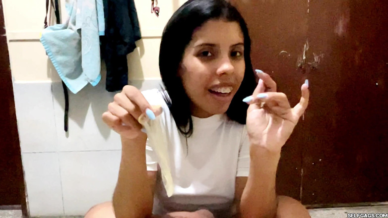 Selfgags femdom bondage: Badanie nasienia Diany związane, zakneblowane i dojone dla nauki