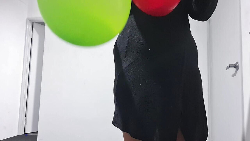 Women Popping Balloon with Pins (Dramatic dumpster fire) Women Popping Balloon with Pins (Dramatic dumpster fire)